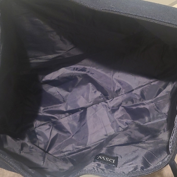 Nwot DSW Navy Blue Felt Weekender Bag - Picture 6 of 7